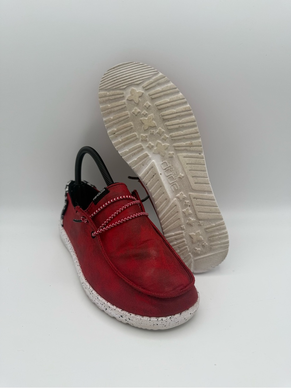 Women's Hey Dude Wendy Dancer On Prancer Red Holiday Themed Slip-On Shoes Size 6